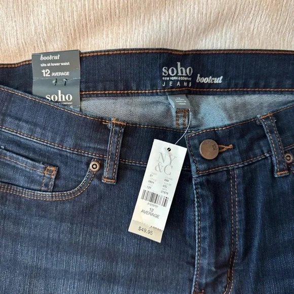 Women's Dark Blue Boot Cut Jeans - Picture 4 of 5